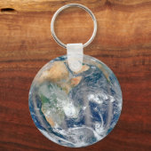 Volle aarde toont het oostelijk halfrond. sleutelhanger (Achterkant)