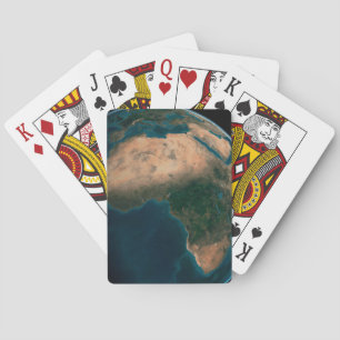 Volle aarde vanuit de ruimte boven het Afrikaanse Pokerkaarten