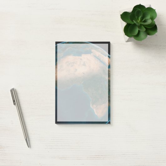 Volle aarde vanuit de ruimte boven het Afrikaanse  Post-it® Notes (Kantoor)