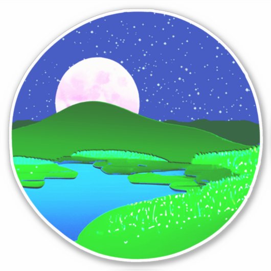 Volle beweging over groene heuvels sticker (Voorkant)