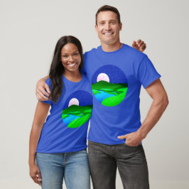 Volle beweging over groene heuvels t-shirt