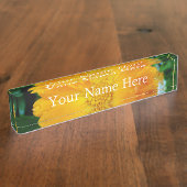  volle bloem zomergele dagbloem. naambordje (Zijkant)