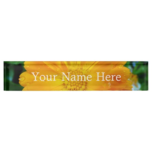 volle bloem zomergele dagbloem. naambordje (Voorkant)