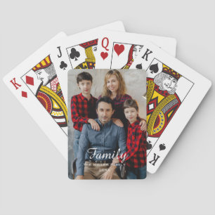 Volle foto - verticaal aangepast schrift gezins te pokerkaarten