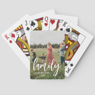 Volle foto - Verticale aangepaste tekst voor famil Pokerkaarten