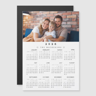 Volle jaarkalender 2026 met foto magnetisch
