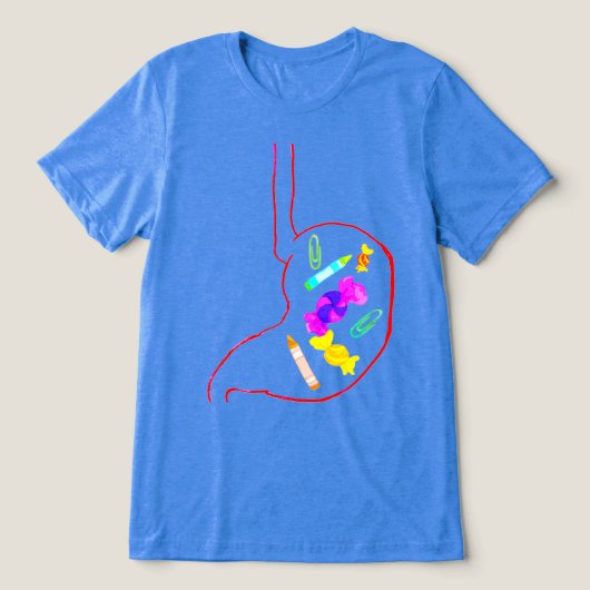 Volle Maag Tri-Blend Shirt (Design voorkant)