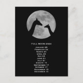 Volle Maan 2024 US Oostelijke Datum Briefkaart (Voorkant)