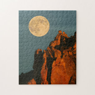 Volle Maan Basaltkliffen Smith Rock State Park Legpuzzel