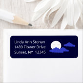 Volle maan bij nacht retour adres etiket (Insitu)