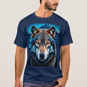 Volle Maan Blauwe Wolf T-shirt