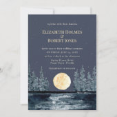Volle Maan Bos en Lake bruiloft uitnodiging (Voorkant)