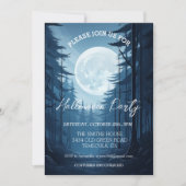 Volle Maan Bos Halloween Party Kaart (Voorkant)