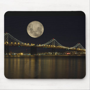 Volle maan boven de Bay Bridge Muismat