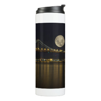 Volle maan boven de Bay Bridge Thermosbeker