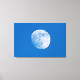 Volle Maan Boven De Stad Montreal Canvas Afdruk
