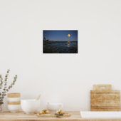 Volle maan boven het witte punt poster (Keuken)