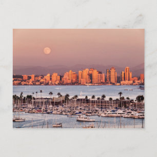 Volle maan boven San Diego Briefkaart