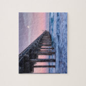 Volle Maan boven Scripps Pier Legpuzzel (Verticaal)