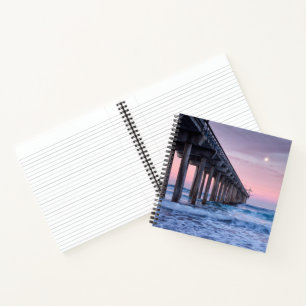 Volle Maan Boven Scripps Pier Notitieboek