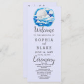 Volle Maan Celestial Stars Lavendel Trouwprogramma (Voorkant / Achterkant)