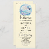 Volle Maan Celestial Sterren Geel Huwelijksprogram (Voorkant / Achterkant)