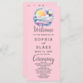 Volle Maan Celestial Sterren Wit Huwelijksprogramm (Voorkant / Achterkant)