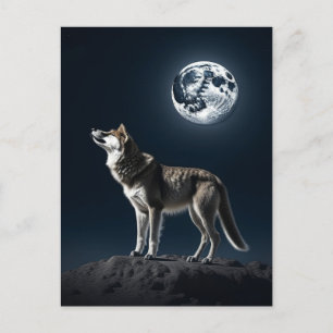 Volle Maan die op de Wolf schijnt Briefkaart