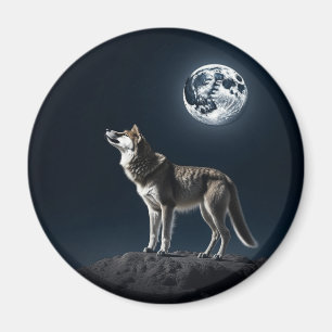 Volle Maan die op de Wolf schijnt Magneet