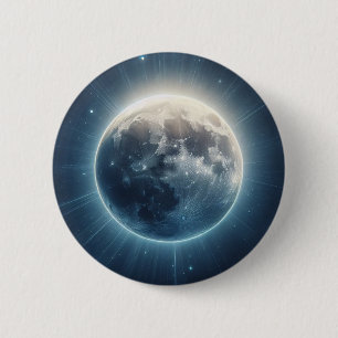 Volle Maan Eclipse Witte Gloed Ronde Button 5,7 Cm