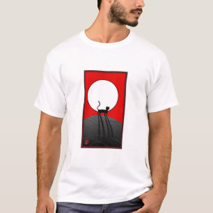 Volle maan en kat t-shirt