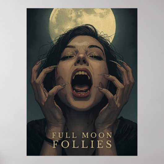 Volle maan follies | Halloween Poster (Voorkant)