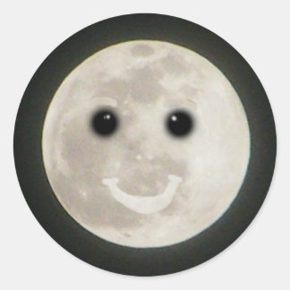 Volle maan Happy Face Sticker