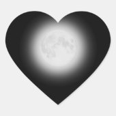 Volle Maan Hart Sticker (Voorkant)