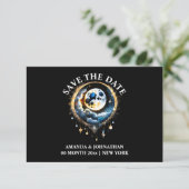 Volle maan hemelse luna 3D fase sterrennacht Save The Date (Staand voorkant)