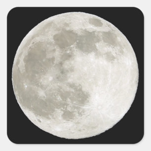 Volle Maan Hemelse Natuur Maanfase Kunst Vierkante Sticker