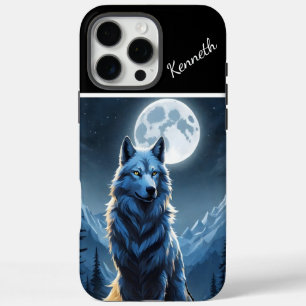 Volle Maan Hoogtepunten Howling Wolf iPhone 16 Pro Max Hoesje