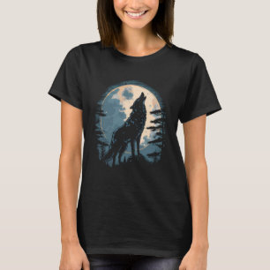 Volle Maan Howling Wolf Wolven 2 T-shirt