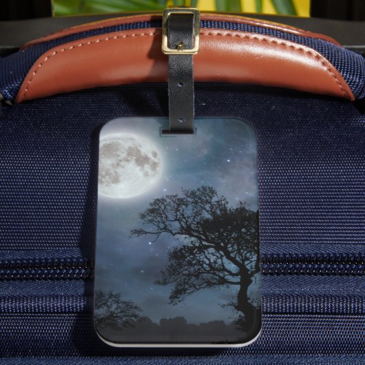 Volle Maan in een Sterrenhemel Bagagelabel (Voorkant Insitu 2)
