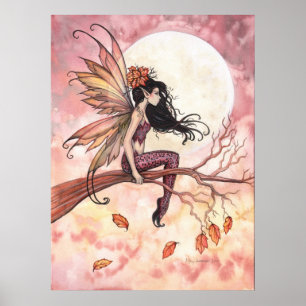 Volle Maan in Herfst Sprookje Poster