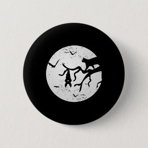 Volle Maan Kat Vleermuis Boom Spooky Halloween Co Ronde Button 5,7 Cm