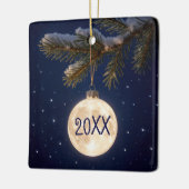 Volle maan kerstversiering keramisch ornament (Links)