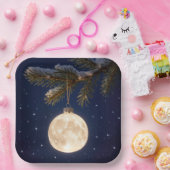 Volle maan kerstversiering papieren bordje (Feest)