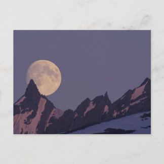 Volle Maan Komt Op | Chugach Mountains Alaska Briefkaart