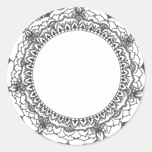 Volle Maan Mandala Sticker (Voorkant)