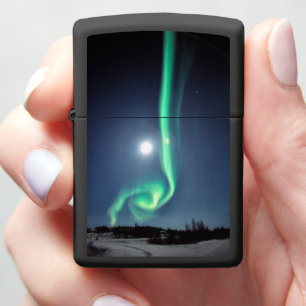 Volle Maan Met Aurora Yellowknife Canada