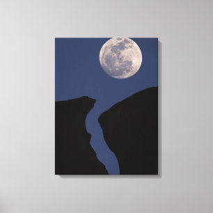 Volle Maan   Monument Valley, Arizona Canvas Afdruk
