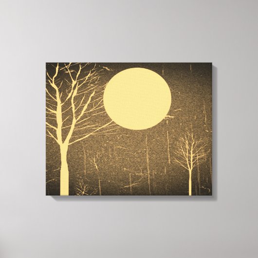 Volle Maan Nacht Verpakt Canvas Afdruk (Voorkant)
