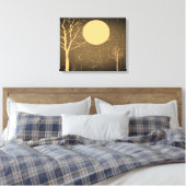 Volle Maan Nacht Verpakt Canvas Afdruk (Insitu (Slaapkamer))