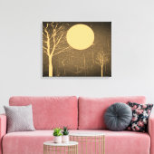 Volle Maan Nacht Verpakt Canvas Afdruk (Insitu (Woonkamer))